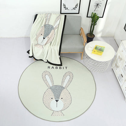 Rynx | Beautiful Children's Indoor Light Color Animal Rug with Words Non-Slip Backing Pet-Friendly Rug