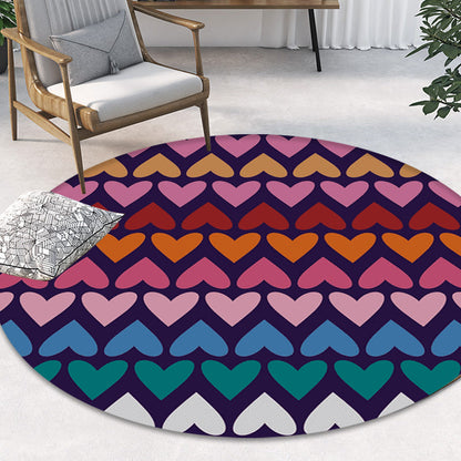 Rynx | Romantic Modern Rug Colorful Seamless Loving Heart Pattern Carpet Stain Resistant Rug for Bedroom