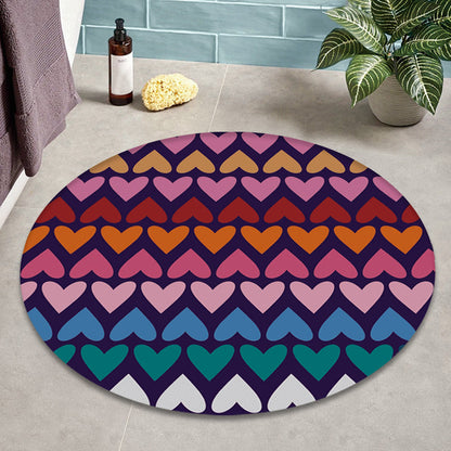 Rynx | Romantic Modern Rug Colorful Seamless Loving Heart Pattern Carpet Stain Resistant Rug for Bedroom