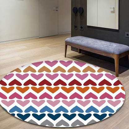 Rynx | Romantic Modern Rug Colorful Seamless Loving Heart Pattern Carpet Stain Resistant Rug for Bedroom