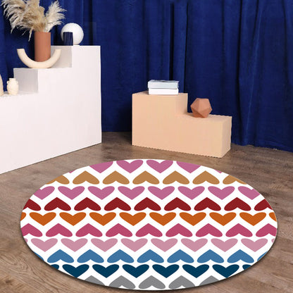 Rynx | Romantic Modern Rug Colorful Seamless Loving Heart Pattern Carpet Stain Resistant Rug for Bedroom