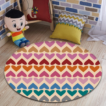 Rynx | Romantic Modern Rug Colorful Seamless Loving Heart Pattern Carpet Stain Resistant Rug for Bedroom