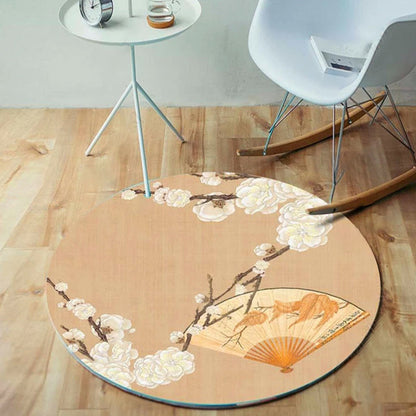Rynx | Unique bird pattern rug with branch Multicolored Oriental rug Polyester Machine washable Non-slip rug for balcony