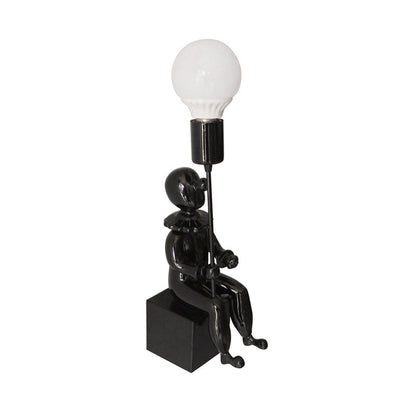 Rynx | Modern Sitting Boy Wall Lamp Resin 1 Head Monochrome Wall Lamp for Bedroom