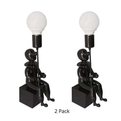 Rynx | Modern Sitting Boy Wall Lamp Resin 1 Head Monochrome Wall Lamp for Bedroom