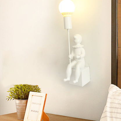 Rynx | Modern Sitting Boy Wall Lamp Resin 1 Head Monochrome Wall Lamp for Bedroom