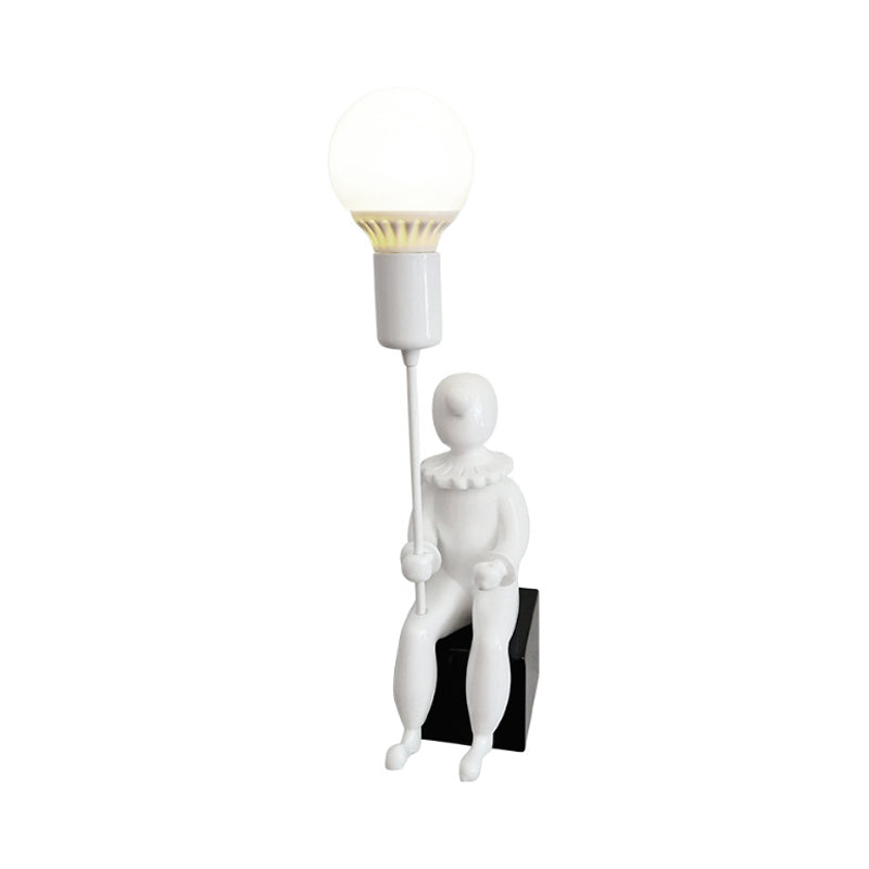 Rynx | Modern Sitting Boy Wall Lamp Resin 1 Head Monochrome Wall Lamp for Bedroom