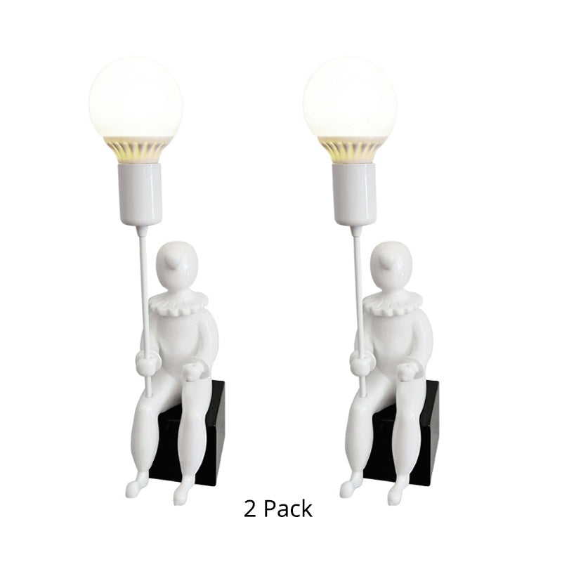 Rynx | Modern Sitting Boy Wall Lamp Resin 1 Head Monochrome Wall Lamp for Bedroom
