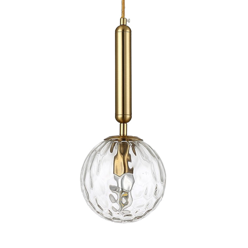 Rynx | Spherical Nightstand Wall Lamp Clear Water/White Glass Single Postmodern Wall Mounted Lamp in Black/Gold