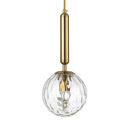 Rynx | Spherical Nightstand Wall Lamp Clear Water/White Glass Single Postmodern Wall Mounted Lamp in Black/Gold