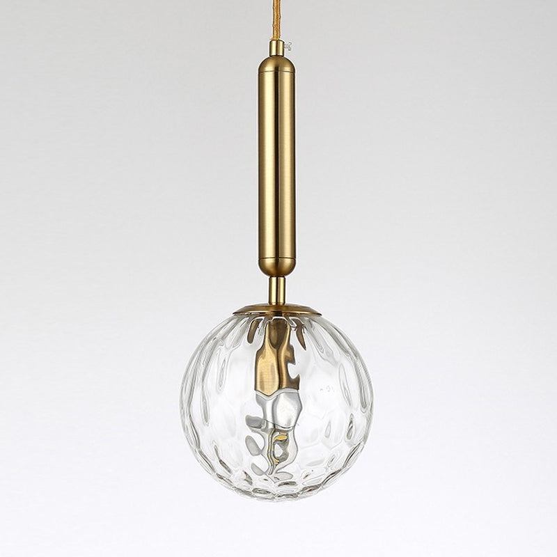 Rynx | Spherical Nightstand Wall Lamp Clear Water/White Glass Single Postmodern Wall Mounted Lamp in Black/Gold