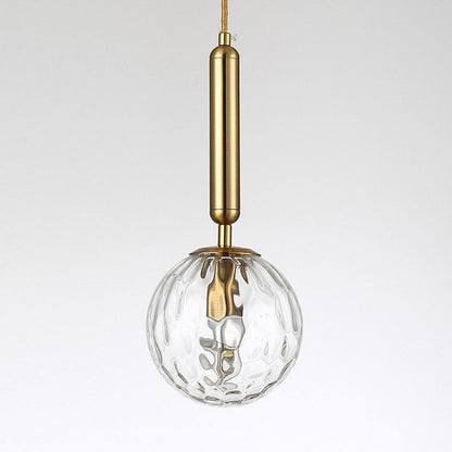 Rynx | Spherical Nightstand Wall Lamp Clear Water/White Glass Single Postmodern Wall Mounted Lamp in Black/Gold
