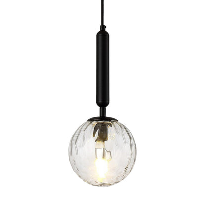 Rynx | Spherical Nightstand Wall Lamp Clear Water/White Glass Single Postmodern Wall Mounted Lamp in Black/Gold