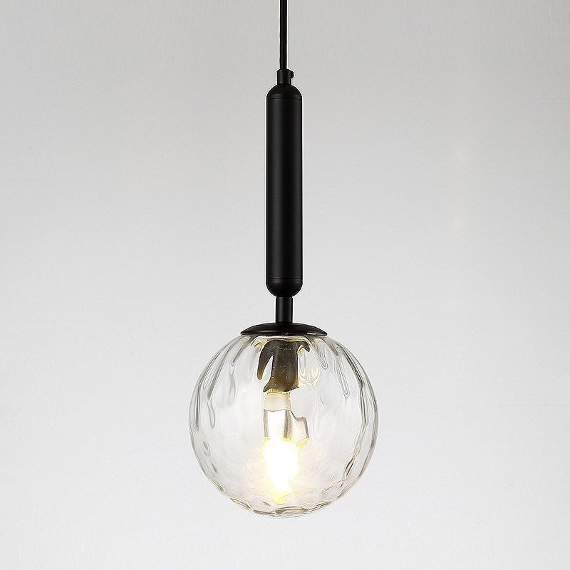 Rynx | Spherical Nightstand Wall Lamp Clear Water/White Glass Single Postmodern Wall Mounted Lamp in Black/Gold