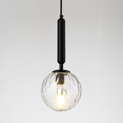 Rynx | Spherical Nightstand Wall Lamp Clear Water/White Glass Single Postmodern Wall Mounted Lamp in Black/Gold