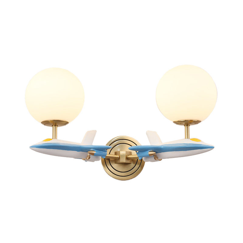 Rynx | Living Room Spherical Wall Lamp with Airplane Glass Resin Contemporary Wall Lamp