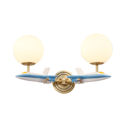 Rynx | Living Room Spherical Wall Lamp with Airplane Glass Resin Contemporary Wall Lamp