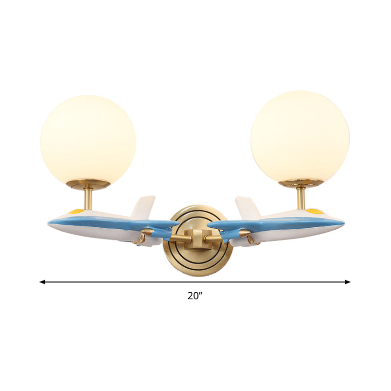 Rynx | Living Room Spherical Wall Lamp with Airplane Glass Resin Contemporary Wall Lamp