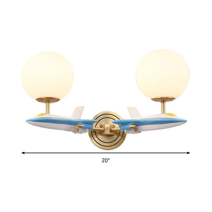 Rynx | Living Room Spherical Wall Lamp with Airplane Glass Resin Contemporary Wall Lamp