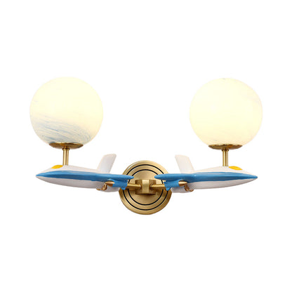 Rynx | Living Room Spherical Wall Lamp with Airplane Glass Resin Contemporary Wall Lamp