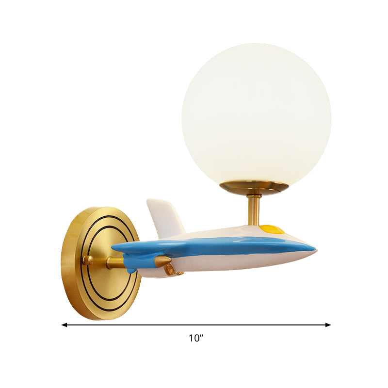 Rynx | Living Room Spherical Wall Lamp with Airplane Glass Resin Contemporary Wall Lamp