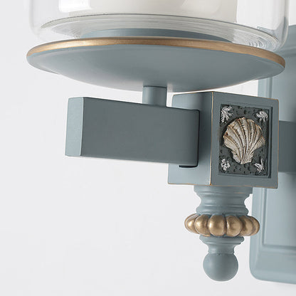 Rynx | Nordic Stylish Cylinder Wall Lamp with Shell Deco 1 Light Metal & Glass Wall Lamp for Staircase