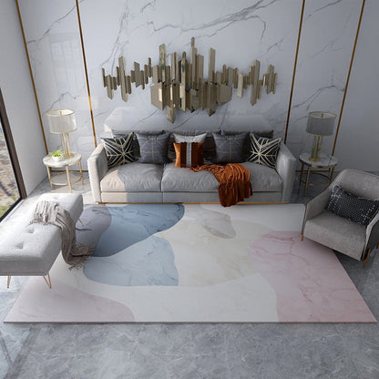Rynx | Multicolored Colorblock Rug Polyester Rug Pet Friendly Washable Non-Slip Rug for the Living Room