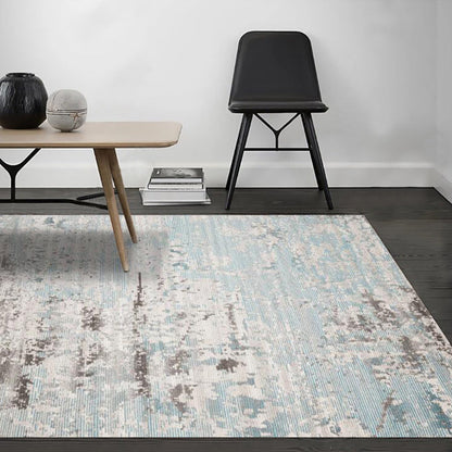 Rynx | Stylish Abstract Area Rug Multicolor Industrial Rug Polypropylene Pet-Friendly Washable Non-Slip Indoor Area Rug for Bedroom