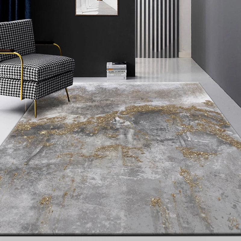 Rynx | Gray industrial indoor carpet polyester abstract carpet washable non-slip carpet for bedroom