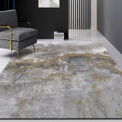 Rynx | Gray industrial indoor carpet polyester abstract carpet washable non-slip carpet for bedroom