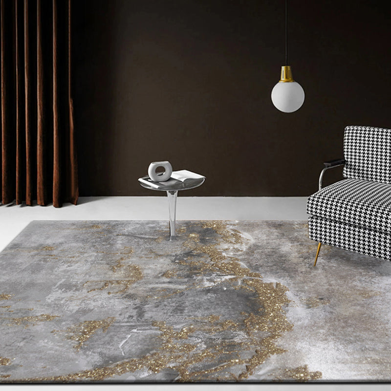 Rynx | Gray industrial indoor carpet polyester abstract carpet washable non-slip carpet for bedroom