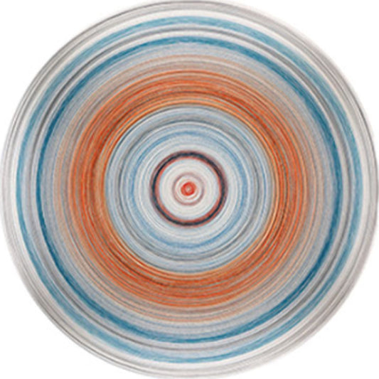Rynx | Nordic Multiple-Rings Pattern Rug Soft Color Synthetics Carpet Stain-Proofing Washable Rug for Dorm Room