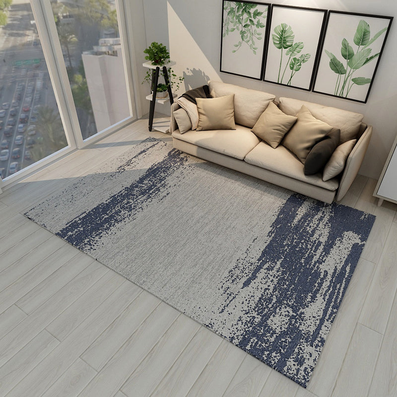 Rynx | Industrial Rustic Surface Look Carpet Dark Color Polyester Area Rug Stain Resistant Non-Slip Rug for Living Room