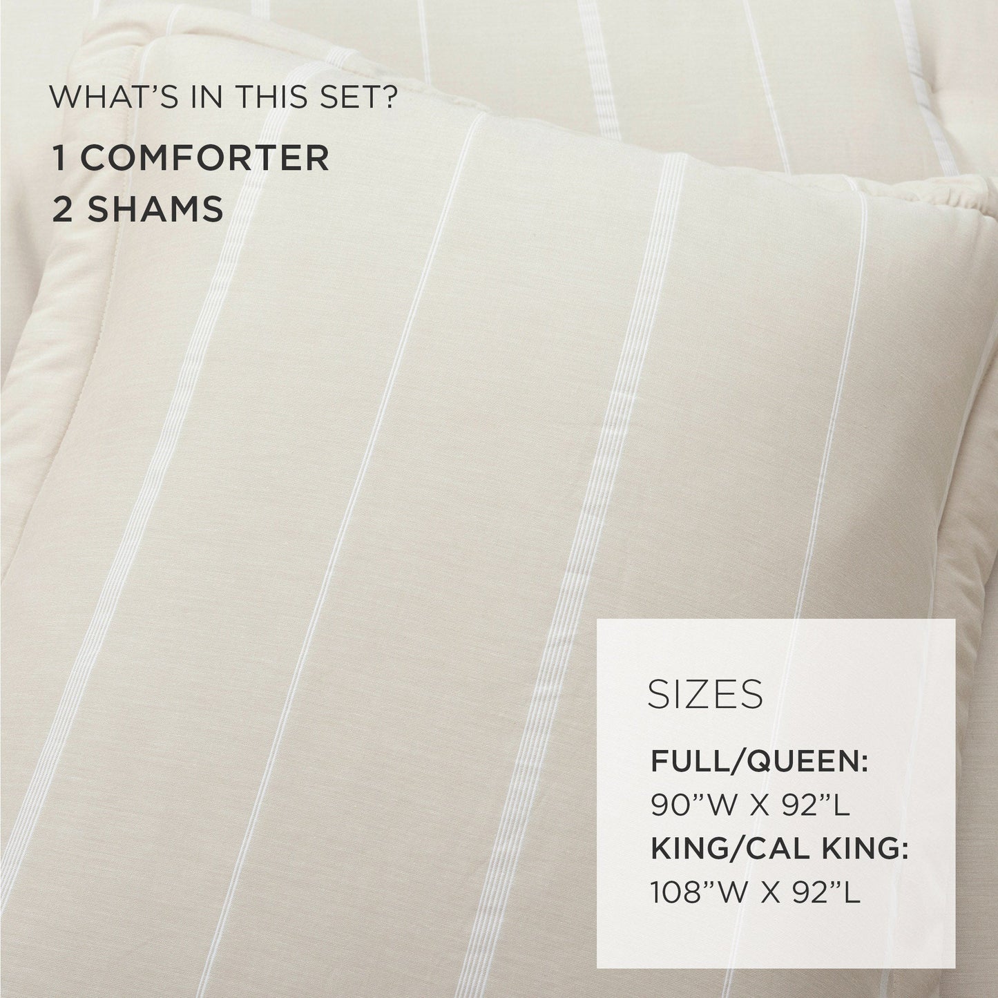 Rynx | Classic Farmhouse Chalk Stripe 3-Piece Bedspread Set