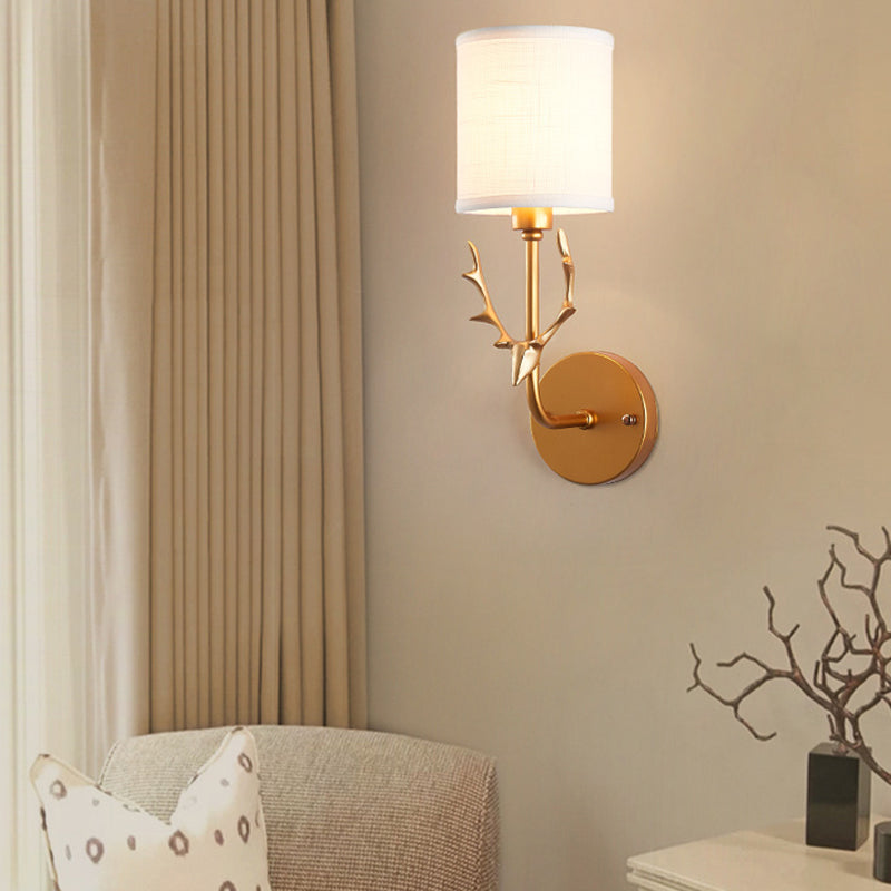 Rynx | 1-Pear GoldLiebe wall light with cylinder shade rustic metal wall lamp for adult bedroom