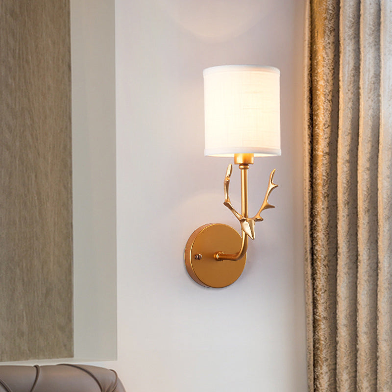 Rynx | 1-Pear GoldLiebe wall light with cylinder shade rustic metal wall lamp for adult bedroom