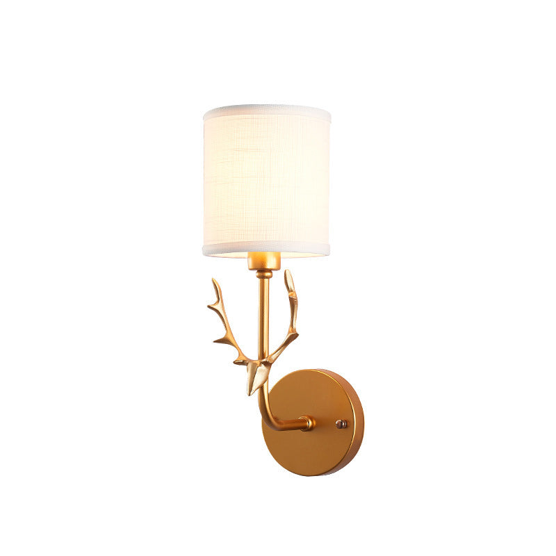 Rynx | 1-Pear GoldLiebe wall light with cylinder shade rustic metal wall lamp for adult bedroom