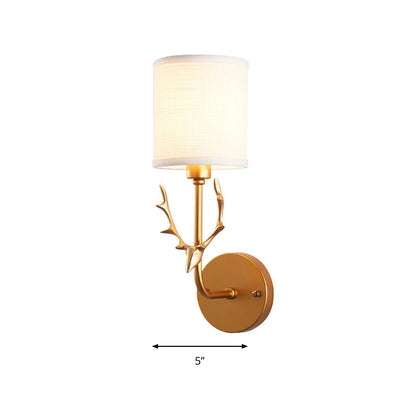 Rynx | 1-Pear GoldLiebe wall light with cylinder shade rustic metal wall lamp for adult bedroom