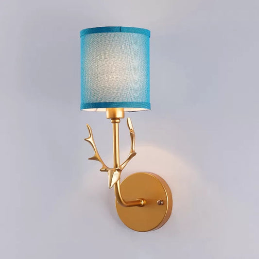 Rynx | 1-Pear GoldLiebe wall light with cylinder shade rustic metal wall lamp for adult bedroom