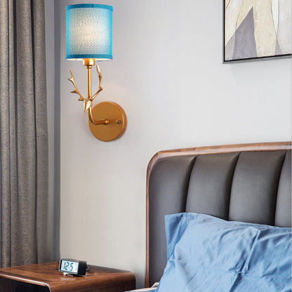 Rynx | 1-Pear GoldLiebe wall light with cylinder shade rustic metal wall lamp for adult bedroom