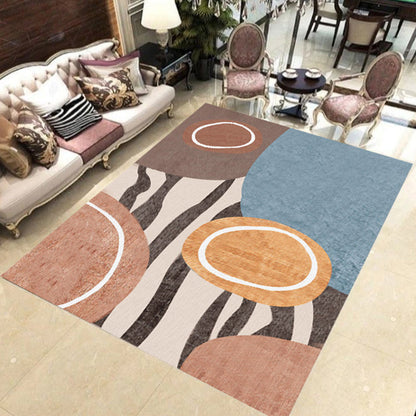 Rynx | Simple Color Gradient Stripe Print Carpet Colorful New Arrivals Carpet Polyester Washable Carpet for Living Room