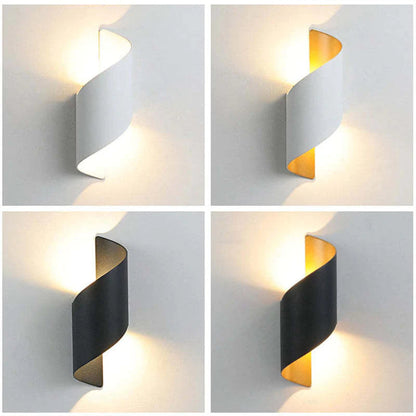 Rynx | Orr Modern LED Wall Lamp, Spiral, Indoor, White/Black, Metal