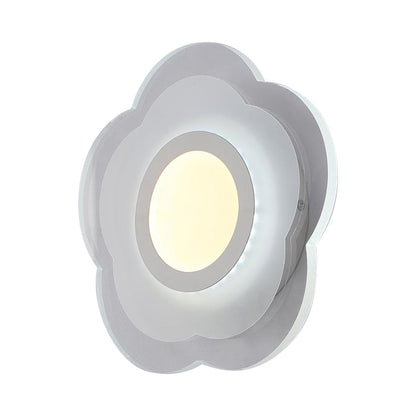 Rynx | Simple Flower Flush Wall Lamp Acrylic Bedroom LED Wall Light Set in Warm/White Light