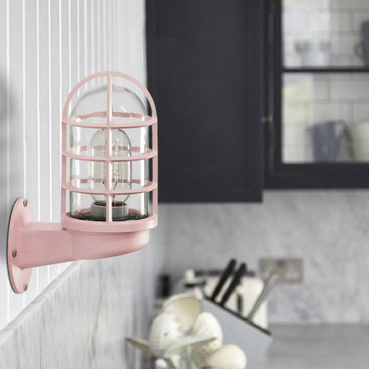 Rynx | CageGlow - Industrial Wall Lamp with Clear Glass Housing