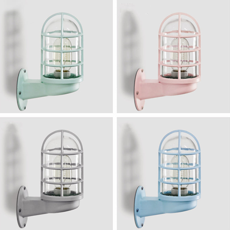 Rynx | CageGlow - Industrial Wall Lamp with Clear Glass Housing