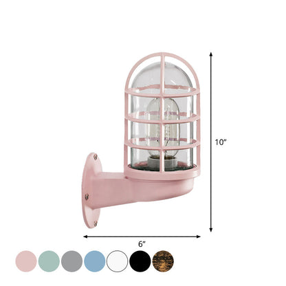 Rynx | CageGlow - Industrial Wall Lamp with Clear Glass Housing
