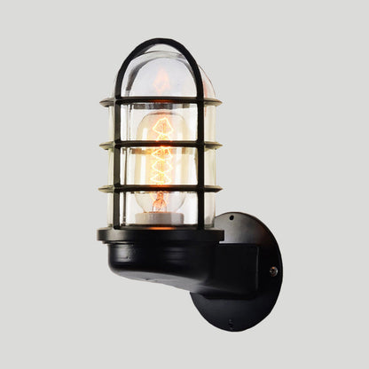 Rynx | CageGlow - Industrial Wall Lamp with Clear Glass Housing