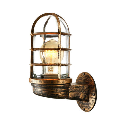 Rynx | CageGlow - Industrial Wall Lamp with Clear Glass Housing