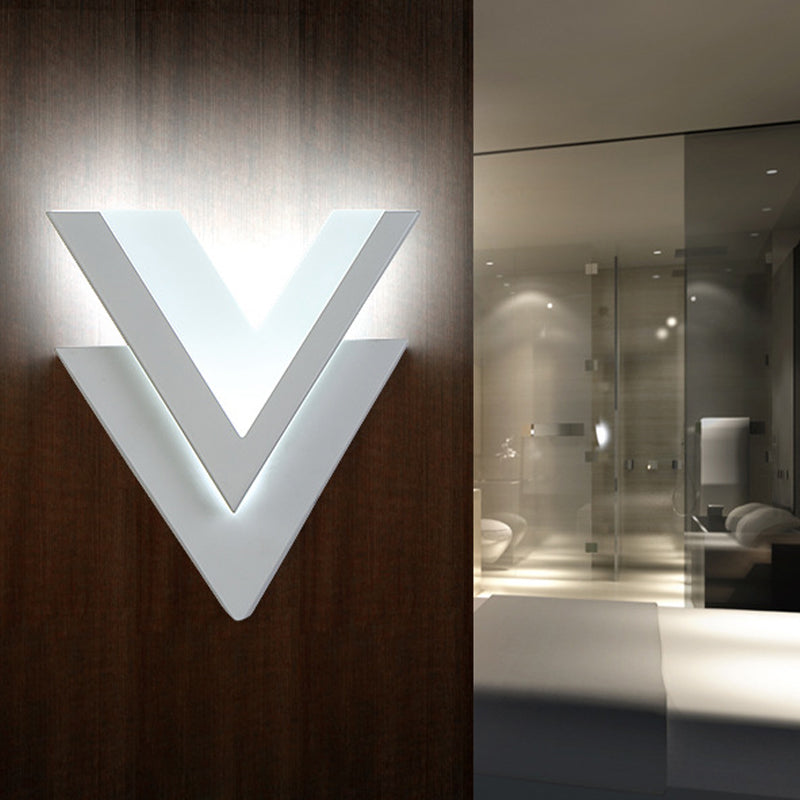 Rynx | Modern Style Double V Wall Light Metallic Stair LED Wall Mount Lighting in Warm/White Light