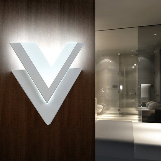 Rynx | Modern Style Double V Wall Light Metallic Stair LED Wall Mount Lighting in Warm/White Light